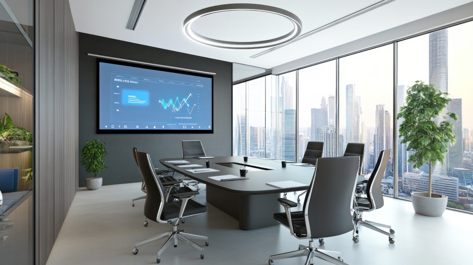 Besprechungszimmer in Großstadt - technische Ausstattung und moderne Präsentationstechnik